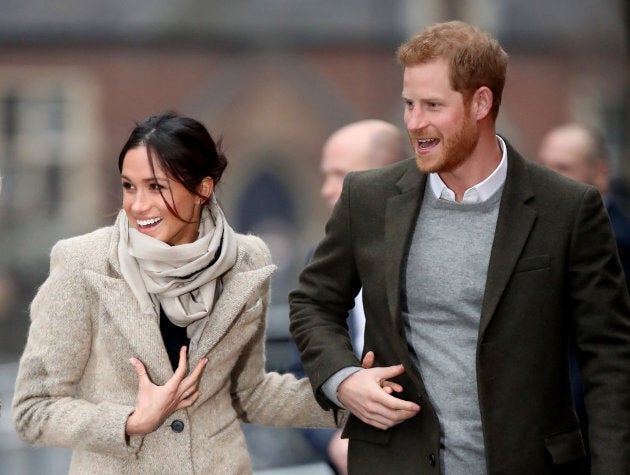 Prince Harry and Meghan Markle visit Reprezent 107.3FM on Jan. 9, in London.