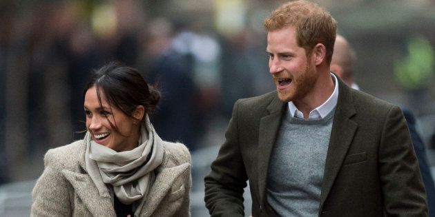 Prince Harry and Meghan Markle visit Reprezent 107.3FM on Jan. 9, in London.
