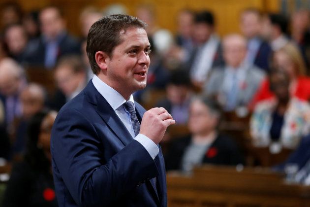 Conservative leader Andrew Scheer speaks during Question Period in the House of Commons on Parliament Hill in Ottawa on Oct. 31, 2017.