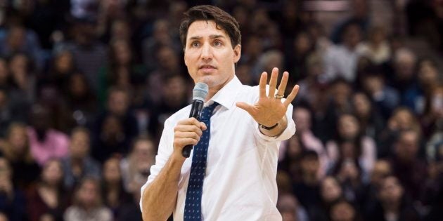 Prime Minister Justin Trudeau answers questions from the public during his town hall meeting in Hamilton, Ont., on Jan. 10, 2018.