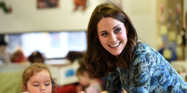 The Duchess of Cambridge during her visit to the Reach Academy Feltham in London on Jan. 10.