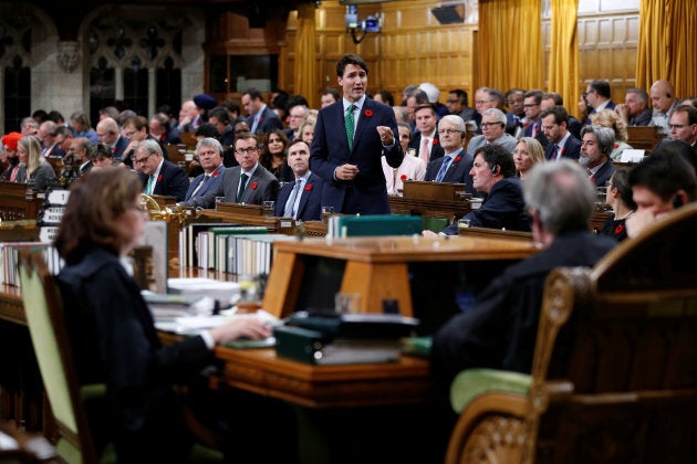 Canada's Prime Minister Justin Trudeau speaks during Question Period in the House of Commons on Parliament Hill in Ottawa, on Nov. 1, 2017.