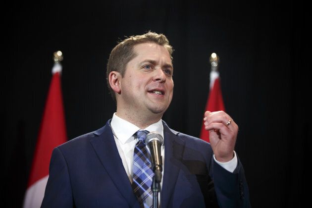 Andrew Scheer, leader of Canada's Conservative Party, speaks during a news conference following the Conservative Party Of Canada Leadership Conference in Toronto on May 27, 2017.