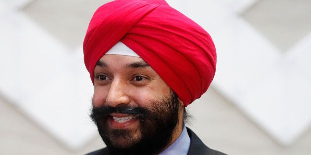 Innovation Minister Navdeep Bains smiles during an announcement in Toronto on Dec. 12, 2016.