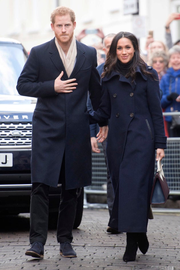 Prince Harry and Meghan Markle visit Nottingham for their first official public engagement on Dec. 1, 2017.