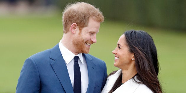 Prince Harry and Meghan Markle attend an official photocall to announce their engagement at Kensington Palace on Nov. 27, 2017.