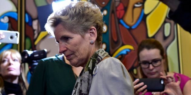 Ontario Premier Kathleen Wynne arrives at a news conference at Legislative Assembly of Ontario in Toronto on Jan. 25, 2018.