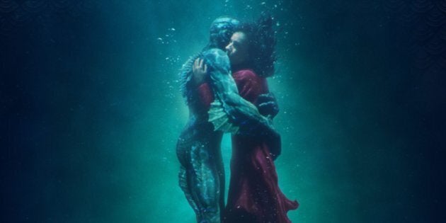 Actors Doug Jones and Sally Hawkins are seen in the 2017 poster for Guillermo del Toro's