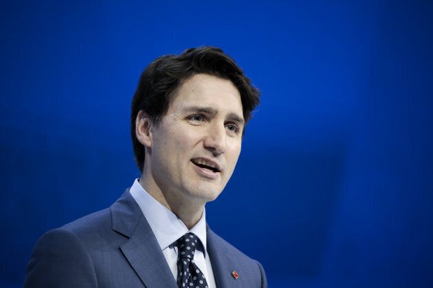 Justin Trudeau speaks during a special session on the opening day of the World Economic Forum (WEF) in Davos, Switzerland, on Tuesday.