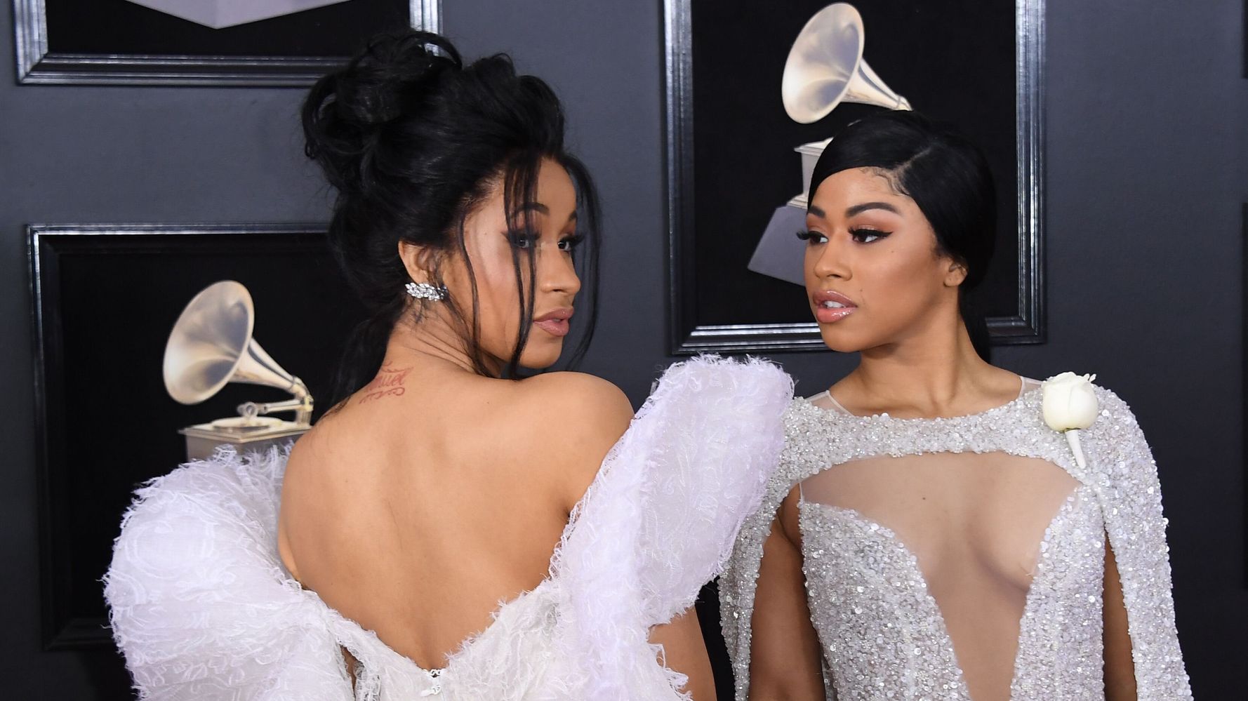 Cardi B Looked Stunning At The Grammys In White Ashi Studio Gown