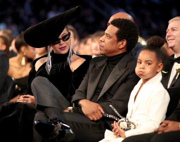 Beyonce, Jay-Z and Blue Ivy Carter at the 2018 Grammy Awards.