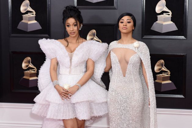Cardi B and Hennessy Carolina attend the 60th Annual Grammy Awards.