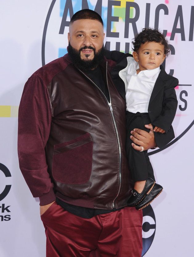DJ Khaled and son Asahd Khaled attend the 2017 American Music Awards on Nov. 19, 2017.