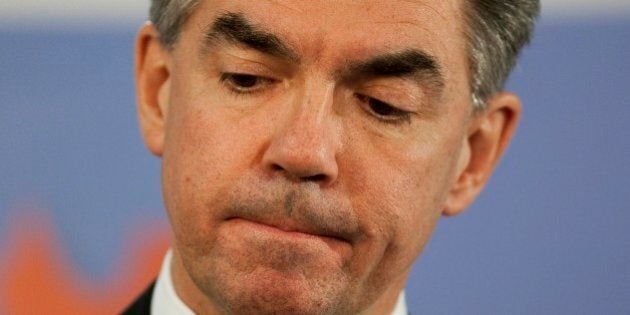 Canadian Minister of the Environment Jim Prentice speaks to the media during a briefing at the 2009 United Nations Climate Change Conference in Copenhagen, Denmark on Thursday Dec. 17, 2009. (AP Photo/The Canadian Press, Sean Kilpatrick)