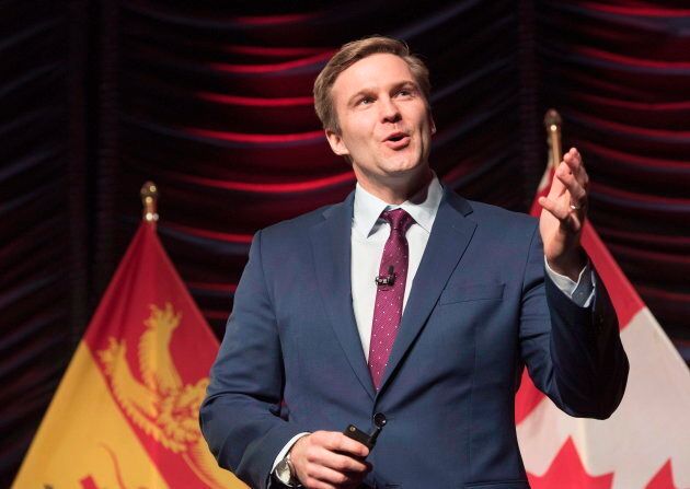 New Brunswick Premier Brian Gallant delivers the State of the Province address in Fredericton, N.B., on Jan. 25, 2018.