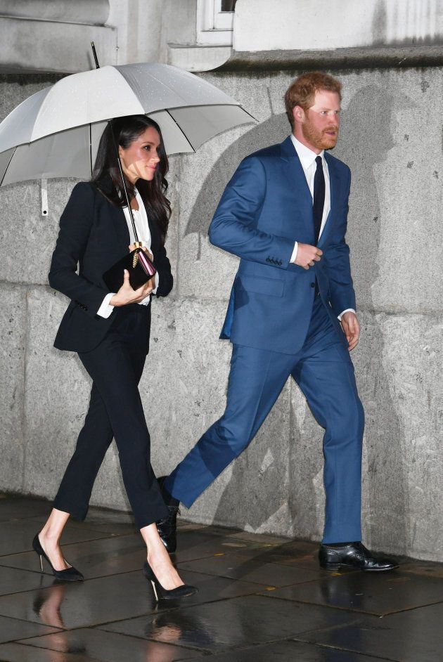Prince Harry and Meghan Markle arrive to attend the annual Endeavour Fund Awards at Goldsmiths' Hall in London, Feb. 1.