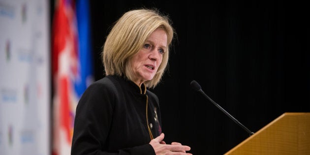 Rachel Notley, Alberta's premier, speaks during the Greater Vancouver Board of Trade's annual Energy Forum in Vancouver on Nov. 30, 2017.