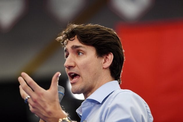 Prime Minister Justin Trudeau speaks at a public town hall in Nanaimo, B.C., on Feb. 2, 2018.