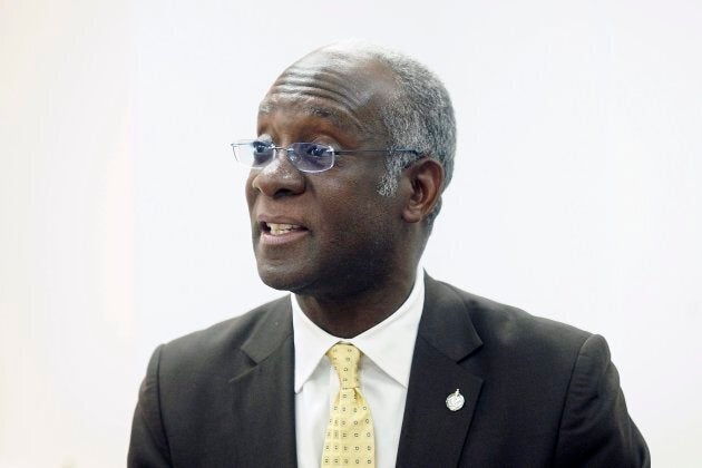 Liberal MP Emmanuel Dubourg is photographed at a press conference in Montreal on March 2, 2017.