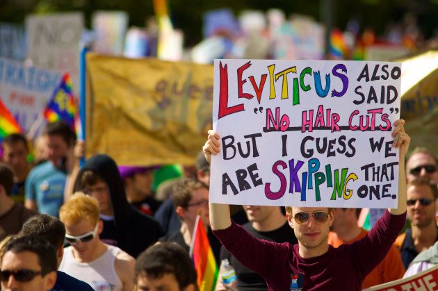 A protester at The National Equality March on Oct. 11, 2009 in Washington, DC.