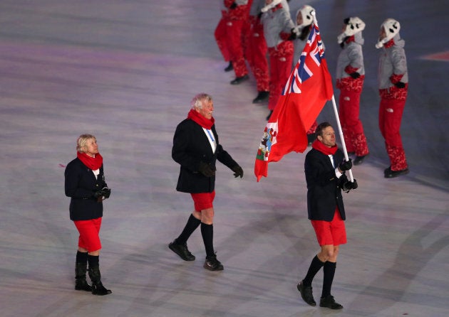 Bermuda flag-bearer Tucker Murphy during the opening ceremony.