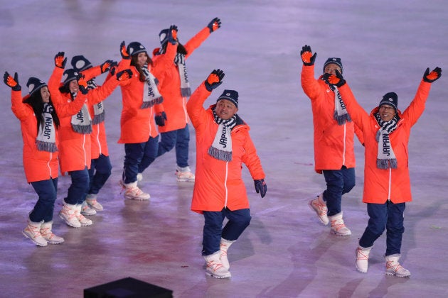 Members of Japan team during the PyeongChang opening ceremony.