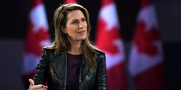 Ontario PC Party leadership candidate Caroline Mulroney participates in a Q&A at the Manning Networking Conference in Ottawa on Friday, Feb. 9, 2018.