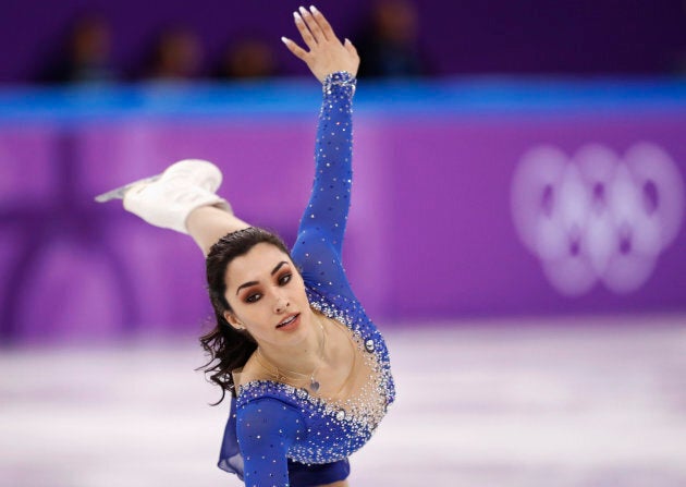 Gabrielle Daleman performs her free skate routine in the team event at the 2018 PyeongChang Olympics.