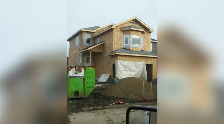 Bill and Carrie Pendergasts' Fort McMurray home under construction.