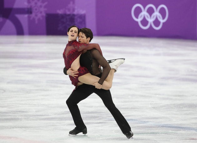 Tessa Virtue and Scott Moir perform their "Moulin Rouge"-inspired routine at the PyeongChang Olympics.