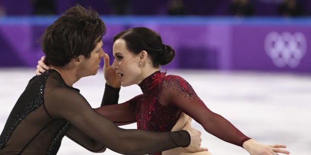 Tessa Virtue and Scott Moir in the Team Event Ice Dance Free Dance competition final at the PyeongChang 2018 Winter Olympics Feb. 12.