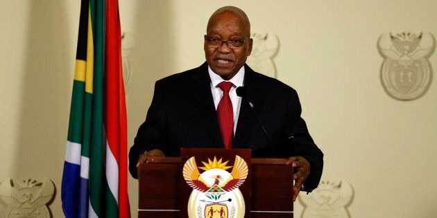 Jacob Zuma speaks Union Buildings in Pretoria, South Africa on Wednesday.