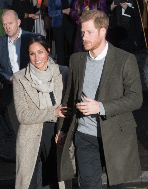 Prince Harry and Meghan Markle visit Reprezent 107.3FM on Jan. 9, in London.