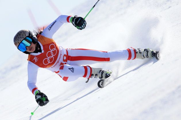 Anna Veith of Austria competes during the Ladies' Giant Slalom at the PyeongChang 2018 Winter Olympic Games.