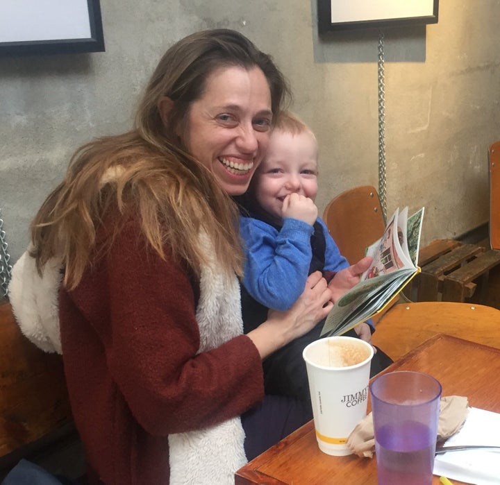 The author with her son.