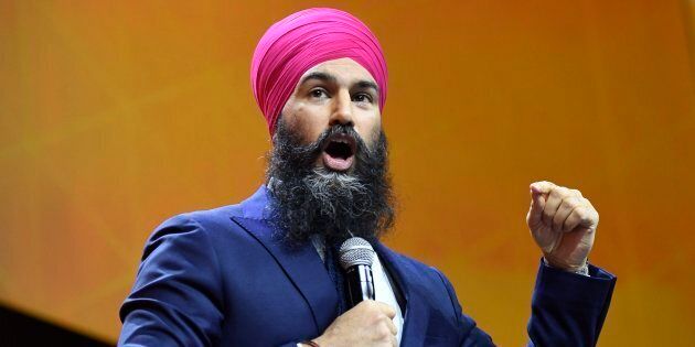 NDP Leader Jagmeet Singh speaks during the federal NDP convention in Ottawa on Feb. 17, 2018.