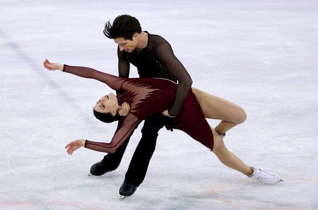 Tessa Virtue and Scott Moir compete during the ice dance free program at the 2018 Olympics.