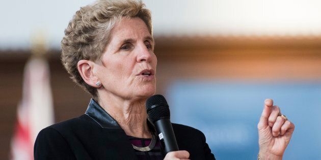 Ontario's Premier Kathleen Wynne speaks at town hall Q&A at Queen's University in Kingston, Ont., Wed. Feb. 14. There is