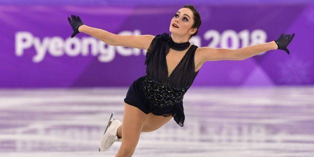 Kaetlyn Osmond competes in the women's single skating short program during the PyeongChang Olympics.