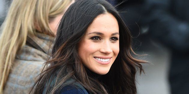 Meghan Markle takes part in a walkabout at Edinburgh Castle.