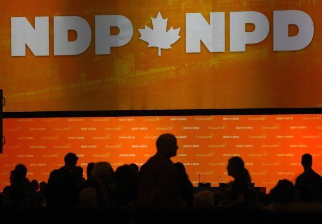 NDP delegates gather on the party convention floor in Ottawa on Feb. 16, 2018.