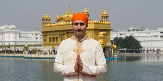 Prime Minister Justin Trudeau visits the Golden Temple in Amritsar, India on Feb. 21, 2018.
