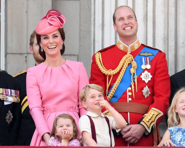 The Duke and Duchess of Cambridge with their children at the annual Trooping The Colour parade on June 17, 2017.