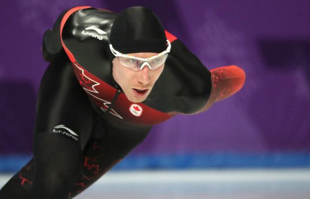 Ted-Jan Bloemen of Canada wins the gold medal in the men's 10,000-metre speedskating event at the PyeongChang Winter Olympics in Gangneung, South Korea, on February 15, 2018.
