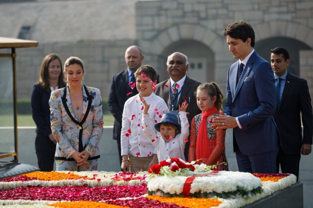 At the Rajghat in New Delhi, Feb. 23, 2018.