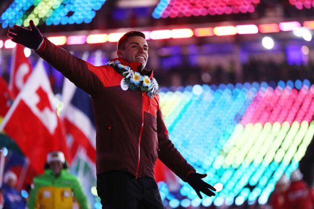 Pita Taufatofua of Tonga walks in the Parade of Athletes during the closing ceremony of the Pyeongchang 2018 Winter Olympic Games at Pyeongchang Olympic Stadium on Feb. 25, 2018 in Pyeongchang-gun, South Korea.