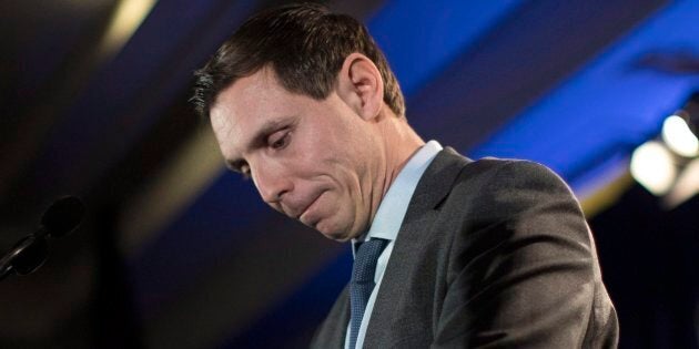 Ontario Progressive Conservative leadership candidate Patrick Brown addresses supporters and the media in Toronto on Feb. 18, 2018.