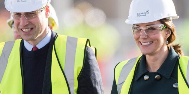 No, the Duke and Duchess of Cambridge haven't decided to get into the construction business, they were just on a site tour.