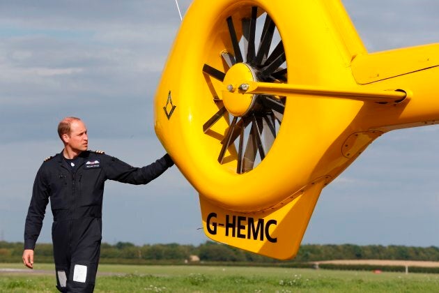 Prince William during his final shift working with the East Anglian Air Ambulance in 2017.