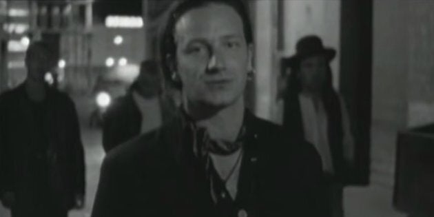 U2 frontman Bono performs in the video for